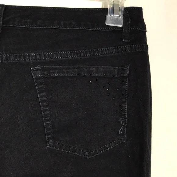 Jones New York Lexington Straight 16 Jeans Black Tummy Control